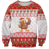 Turkey Christmas Sweatshirt with Santa Turkey Red Crescent Pattern Snowmen and Festive Lights - Wonder Print Shop