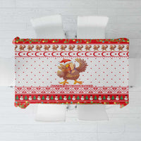 Turkey Christmas Tablecloth with Santa Turkey Red Crescent Pattern Snowmen and Festive Lights - Wonder Print Shop