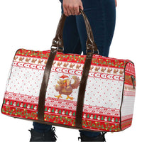 Turkey Christmas Travel Bag with Santa Turkey Red Crescent Pattern Snowmen and Festive Lights - Wonder Print Shop