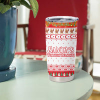 Turkey Christmas Tumbler Cup with Santa Turkey Red Crescent Pattern Snowmen and Festive Lights - Wonder Print Shop