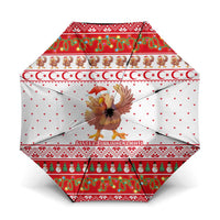 Turkey Christmas Umbrella with Santa Turkey Red Crescent Pattern Snowmen and Festive Lights - Wonder Print Shop