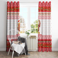 Turkey Christmas Window Curtain with Santa Turkey Red Crescent Pattern Snowmen and Festive Lights - Wonder Print Shop