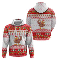 Turkey Christmas Zip Hoodie with Santa Turkey Red Crescent Pattern Snowmen and Festive Lights - Wonder Print Shop