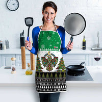 United Arab Emirates Christmas Apron with Falcon Tree Design Snowflake Pattern and National Emblem - Wonder Print Shop