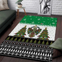 United Arab Emirates Christmas Area Rug with Falcon Tree Design Snowflake Pattern and National Emblem - Wonder Print Shop