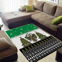 United Arab Emirates Christmas Area Rug with Falcon Tree Design Snowflake Pattern and National Emblem - Wonder Print Shop