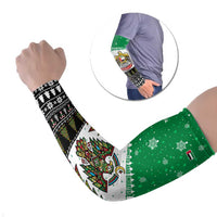 United Arab Emirates Christmas Arm Sleeves with Falcon Tree Design Snowflake Pattern and National Emblem - Wonder Print Shop