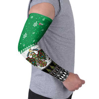United Arab Emirates Christmas Arm Sleeves with Falcon Tree Design Snowflake Pattern and National Emblem - Wonder Print Shop