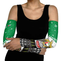 United Arab Emirates Christmas Arm Sleeves with Falcon Tree Design Snowflake Pattern and National Emblem - Wonder Print Shop