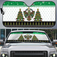 United Arab Emirates Christmas Auto Sun Shade with Falcon Tree Design Snowflake Pattern and National Emblem - Wonder Print Shop