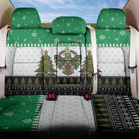 United Arab Emirates Christmas Back Car Seat Cover with Falcon Tree Design Snowflake Pattern and National Emblem - Wonder Print Shop