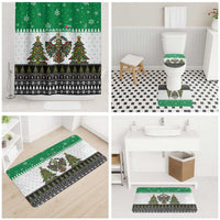 United Arab Emirates Christmas Bathroom Set with Falcon Tree Design Snowflake Pattern and National Emblem - Wonder Print Shop