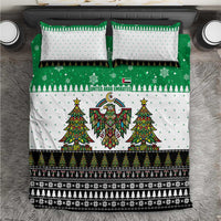 United Arab Emirates Christmas Bedding Set with Falcon Tree Design Snowflake Pattern and National Emblem - Wonder Print Shop