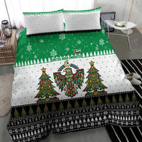 United Arab Emirates Christmas Bedding Set with Falcon Tree Design Snowflake Pattern and National Emblem - Wonder Print Shop