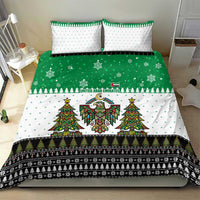 United Arab Emirates Christmas Bedding Set with Falcon Tree Design Snowflake Pattern and National Emblem - Wonder Print Shop