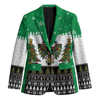 United Arab Emirates Christmas Blazer with Falcon Tree Design Snowflake Pattern and National Emblem - Wonder Print Shop