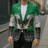 United Arab Emirates Christmas Blazer with Falcon Tree Design Snowflake Pattern and National Emblem - Wonder Print Shop