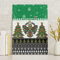 United Arab Emirates Christmas Canvas Wall Art with Falcon Tree Design Snowflake Pattern and National Emblem - Wonder Print Shop