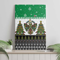 United Arab Emirates Christmas Canvas Wall Art with Falcon Tree Design Snowflake Pattern and National Emblem - Wonder Print Shop