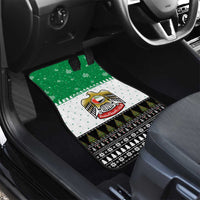 United Arab Emirates Christmas Car Mats with Falcon Tree Design Snowflake Pattern and National Emblem - Wonder Print Shop