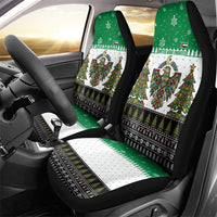 United Arab Emirates Christmas Car Seat Cover with Falcon Tree Design Snowflake Pattern and National Emblem - Wonder Print Shop