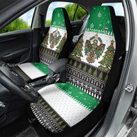 United Arab Emirates Christmas Car Seat Cover with Falcon Tree Design Snowflake Pattern and National Emblem - Wonder Print Shop