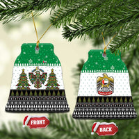 United Arab Emirates Christmas Ceramic Ornament with Falcon Tree Design Snowflake Pattern and National Emblem - Wonder Print Shop