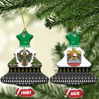 United Arab Emirates Christmas Ceramic Ornament with Falcon Tree Design Snowflake Pattern and National Emblem - Wonder Print Shop