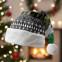 United Arab Emirates Christmas Santa Hat with Falcon Tree Design Snowflake Pattern and National Emblem - Wonder Print Shop