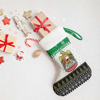 United Arab Emirates Christmas Stocking with Falcon Tree Design Snowflake Pattern and National Emblem - Wonder Print Shop