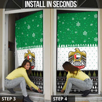 United Arab Emirates Christmas Door Cover with Falcon Tree Design Snowflake Pattern and National Emblem - Wonder Print Shop