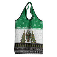 United Arab Emirates Christmas Grocery Bag with Falcon Tree Design Snowflake Pattern and National Emblem - Wonder Print Shop