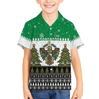 United Arab Emirates Christmas Hawaiian Shirt with Falcon Tree Design Snowflake Pattern and National Emblem - Wonder Print Shop