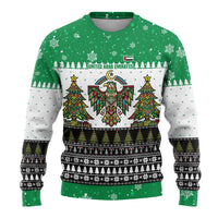 United Arab Emirates Christmas Ugly Christmas Sweater with Falcon Tree Design Snowflake Pattern and National Emblem - Wonder Print Shop