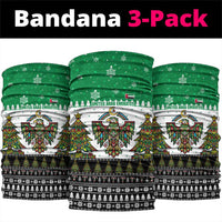 United Arab Emirates Christmas Neck Gaiter with Falcon Tree Design Snowflake Pattern and National Emblem - Wonder Print Shop