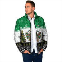 United Arab Emirates Christmas Padded Jacket with Falcon Tree Design Snowflake Pattern and National Emblem - Wonder Print Shop