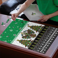 United Arab Emirates Christmas Puzzle with Falcon Tree Design Snowflake Pattern and National Emblem - Wonder Print Shop