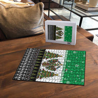 United Arab Emirates Christmas Puzzle with Falcon Tree Design Snowflake Pattern and National Emblem - Wonder Print Shop