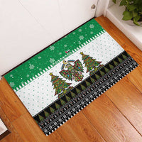 United Arab Emirates Christmas Rubber Doormat with Falcon Tree Design Snowflake Pattern and National Emblem - undefined