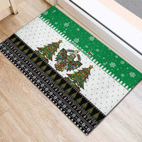 United Arab Emirates Christmas Rubber Doormat with Falcon Tree Design Snowflake Pattern and National Emblem - undefined