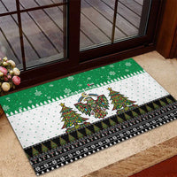 United Arab Emirates Christmas Rubber Doormat with Falcon Tree Design Snowflake Pattern and National Emblem - undefined