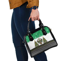 United Arab Emirates Christmas Shoulder Handbag with Falcon Tree Design Snowflake Pattern and National Emblem - Wonder Print Shop