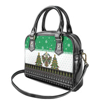 United Arab Emirates Christmas Shoulder Handbag with Falcon Tree Design Snowflake Pattern and National Emblem - Wonder Print Shop