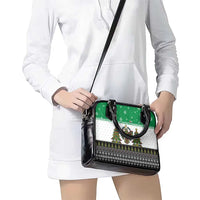 United Arab Emirates Christmas Shoulder Handbag with Falcon Tree Design Snowflake Pattern and National Emblem - Wonder Print Shop