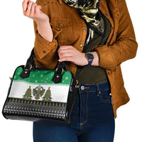 United Arab Emirates Christmas Shoulder Handbag with Falcon Tree Design Snowflake Pattern and National Emblem - Wonder Print Shop