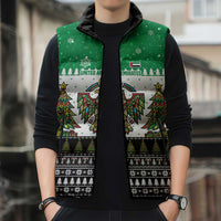 United Arab Emirates Christmas Sleeveless Puffer Jacket with Falcon Tree Design Snowflake Pattern and National Emblem - Wonder Print Shop
