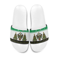 United Arab Emirates Christmas Slide Sandals with Falcon Tree Design Snowflake Pattern and National Emblem - Wonder Print Shop