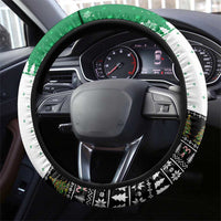 United Arab Emirates Christmas Steering Wheel Cover with Falcon Tree Design Snowflake Pattern and National Emblem - Wonder Print Shop