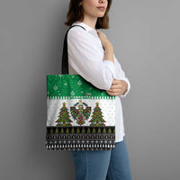 United Arab Emirates Christmas Tote Bag with Falcon Tree Design Snowflake Pattern and National Emblem - Wonder Print Shop