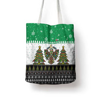 United Arab Emirates Christmas Tote Bag with Falcon Tree Design Snowflake Pattern and National Emblem - Wonder Print Shop